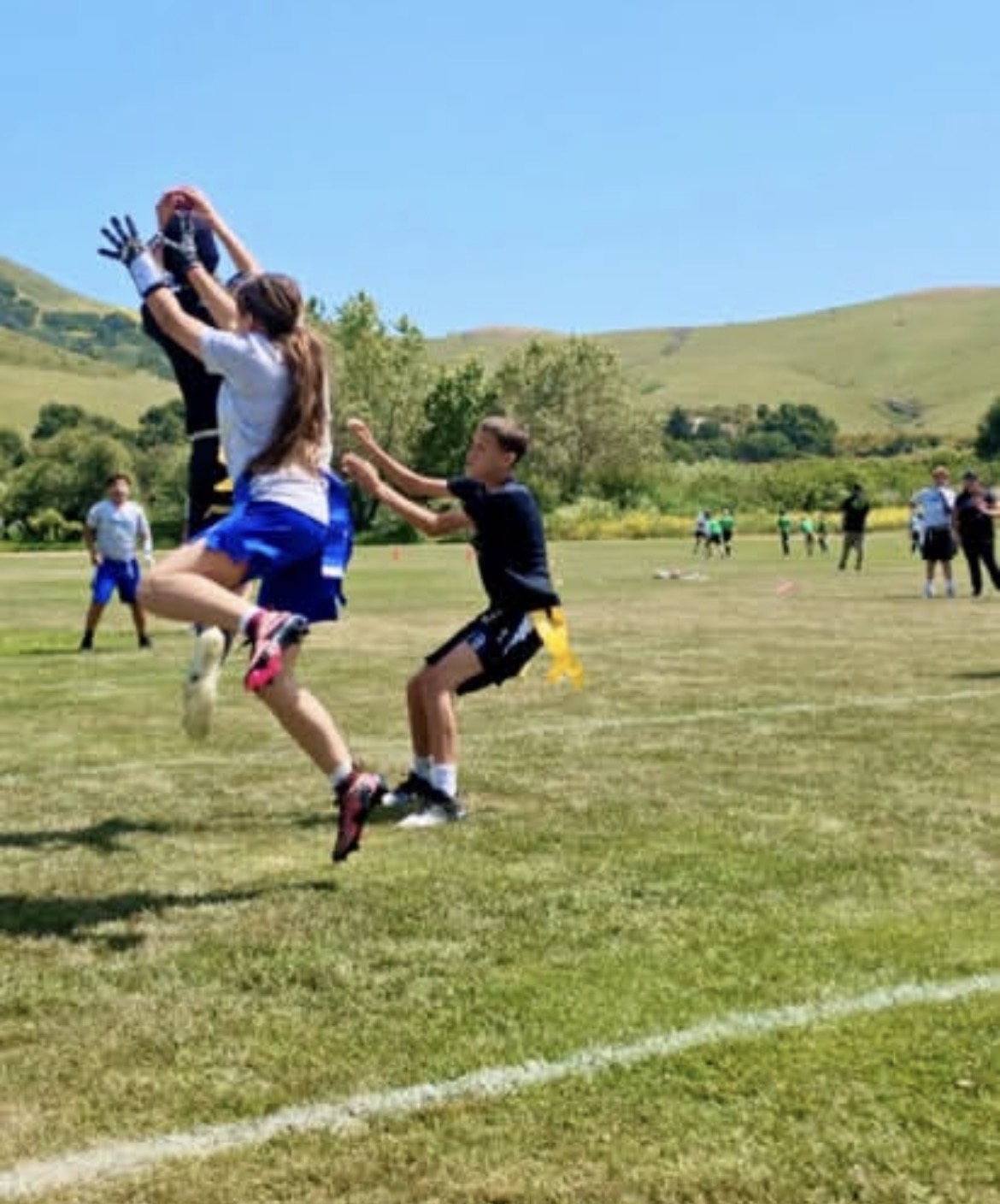 Defender breaks up a deep pass